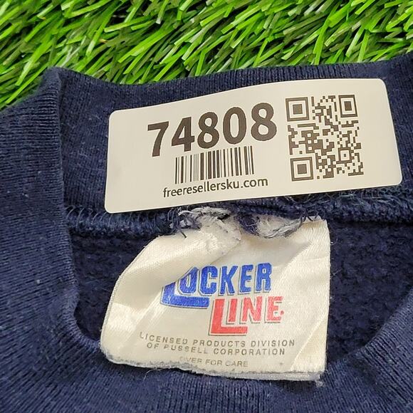 Vintage 90s Teddy-Bear Sweatshirt Womens Large 19x24 Blue - Picture 8 of 12